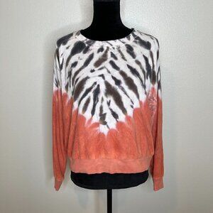 Young Fabulous & Broke Rowan Tie Dye Dolman Sleeve Crop Crew Neck Large